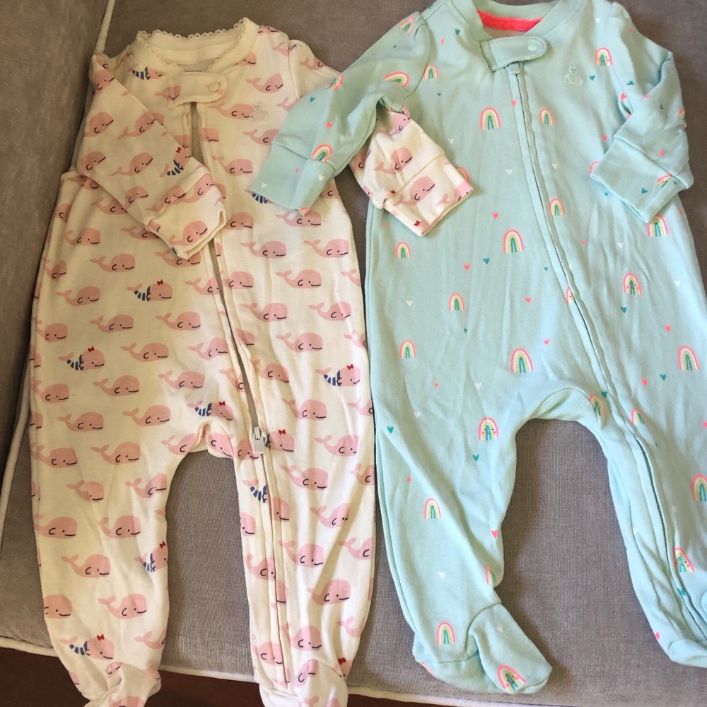 NWOT baby gap footies for baby girl, size 0-3